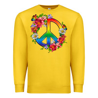 Lemon Peace Pride LGBTQ+ And Flowers Premium Sweatshirt - BundleAndBundleShop