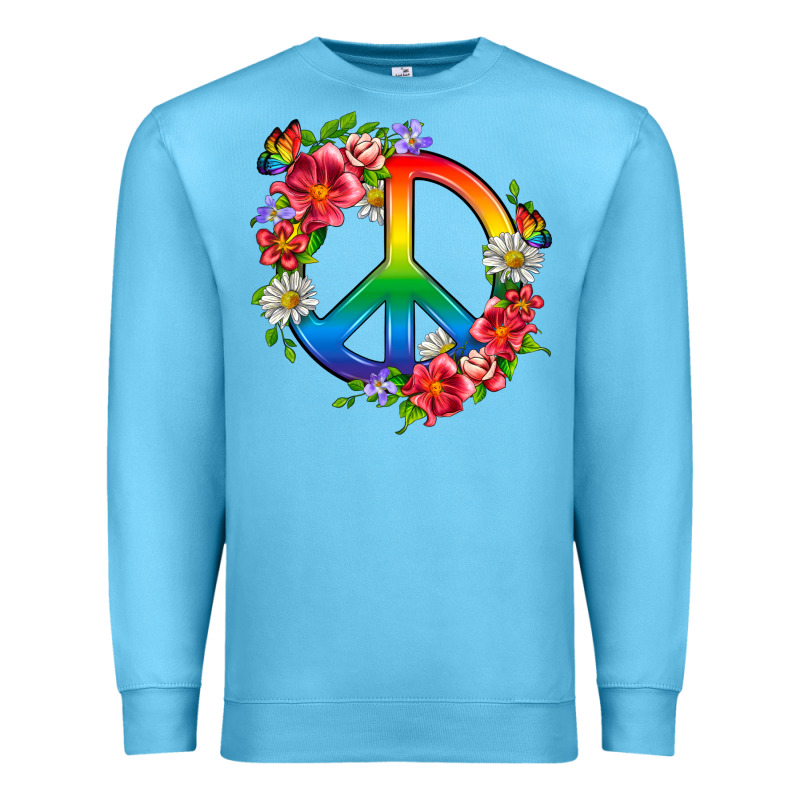 Peace Pride Lgbtq+ And Flowers Premium Sweatshirt by BundleAndBundleShop | Teevron
