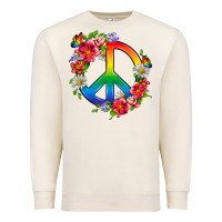 Sandshell Peace Pride LGBTQ+ And Flowers Premium Sweatshirt - BundleAndBundleShop