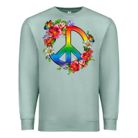 Seafoam Peace Pride LGBTQ+ And Flowers Premium Sweatshirt - BundleAndBundleShop