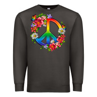 Smoke Peace Pride LGBTQ+ And Flowers Premium Sweatshirt - BundleAndBundleShop