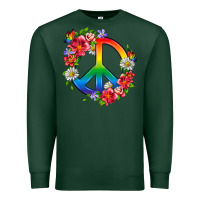 Sports Green Peace Pride LGBTQ+ And Flowers Premium Sweatshirt - BundleAndBundleShop