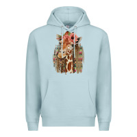 Blue Mist Giraffe with Floral Premium Hoodie - Bettercallsaul
