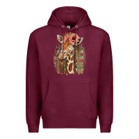 Burgundy Giraffe with Floral Premium Hoodie - Bettercallsaul