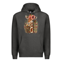 Charcoal Heather Giraffe with Floral Premium Hoodie - Bettercallsaul