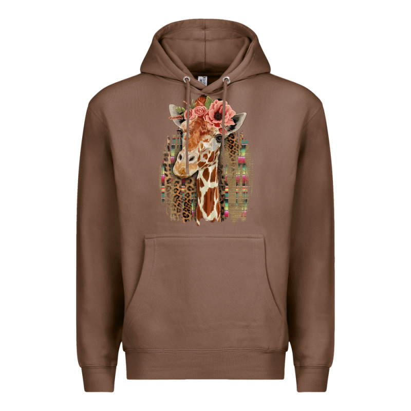 Giraffe With Floral Premium Hoodie by Bettercallsaul | Teevron