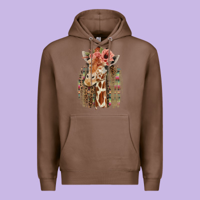 Giraffe With Floral Premium Hoodie Designed By Bettercallsaul