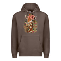 Coffee Giraffe with Floral Premium Hoodie - Bettercallsaul