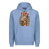 Colony Blue Giraffe with Floral Premium Hoodie - Bettercallsaul