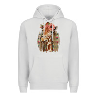 Dove Grey Giraffe with Floral Premium Hoodie - Bettercallsaul