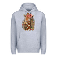 Heather Grey Giraffe with Floral Premium Hoodie - Bettercallsaul