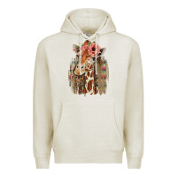Oatmeal Heather Giraffe with Floral Premium Hoodie - Bettercallsaul