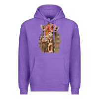 Purple Giraffe with Floral Premium Hoodie - Bettercallsaul
