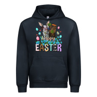 Navy Happy Easter Heifers Easter Day Urban Hoodie - HowdyJamesFarm