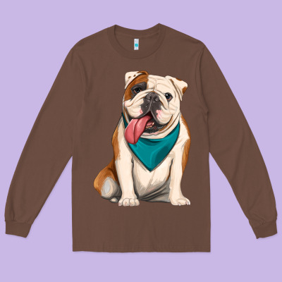 English Bulldog Long Sleeve Tee Designed By Artiststas