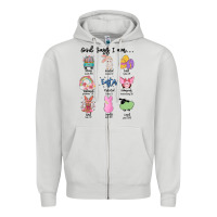 Dove Grey gos says ı am easter Zipper Hoodie - MaliasSmallBusiness
