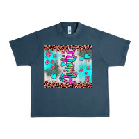 Midnight Navy auntie leopard turquoise Urban Heavy Tee - JahusDesignShop