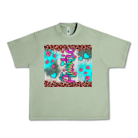 Oil Green auntie leopard turquoise Urban Heavy Tee - JahusDesignShop