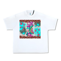 White auntie leopard turquoise Urban Heavy Tee - JahusDesignShop