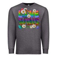 Charcoal Heather Pride LGBTQ+ Love Wins Premium Sweatshirt - BundleAndBundleShop