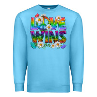 Ocean Blue Pride LGBTQ+ Love Wins Premium Sweatshirt - BundleAndBundleShop
