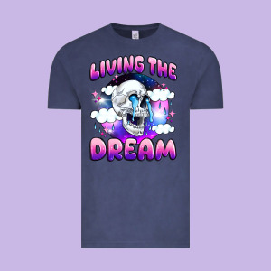 Living The Dream Vintage Tee Designed By Jahusdesignshop