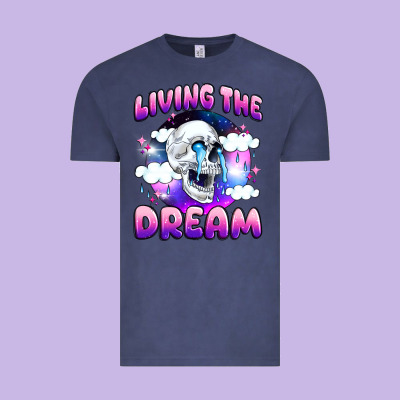 Living The Dream Vintage Tee Designed By Jahusdesignshop