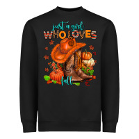 Black jusr a girl who loves fall  cowgirl Heavyweight Sweatshirt - AdoDesignShop