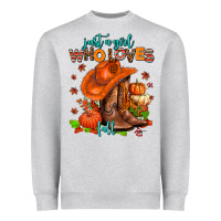 Heather Grey jusr a girl who loves fall  cowgirl Heavyweight Sweatshirt - AdoDesignShop