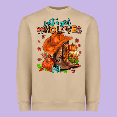 Jusr A Girl Who Loves Fall  Cowgirl Heavyweight Sweatshirt Designed By Adodesignshop
