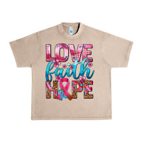 French Oak love faith hope with cancer ribbon  ado Urban Heavy Tee - AdoDesignShop