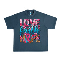 Midnight Navy love faith hope with cancer ribbon  ado Urban Heavy Tee - AdoDesignShop