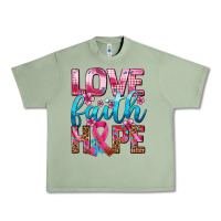 Oil Green love faith hope with cancer ribbon  ado Urban Heavy Tee - AdoDesignShop