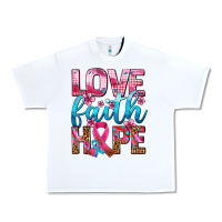 White love faith hope with cancer ribbon  ado Urban Heavy Tee - AdoDesignShop