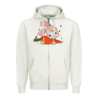 Oatmeal Heather so hoppin boujee easter bunny stanley Zipper Hoodie - MaliasSmallBusiness