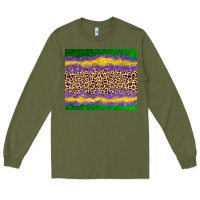 Army Green mardi gras leopard Long Sleeve Tee - AdoDesignShop