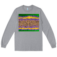 Heather Grey mardi gras leopard Long Sleeve Tee - AdoDesignShop