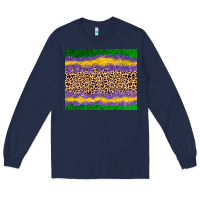 Navy mardi gras leopard Long Sleeve Tee - AdoDesignShop