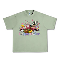 Oil Green happy easter trucks Urban Heavy Tee - AdoDesignShop