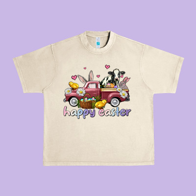 Happy Easter Trucks Urban Heavy Tee Designed By Adodesignshop
