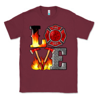 Burgundy firefighter love Classic Tee - Artiststas