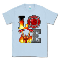 Dusty Blue firefighter love Classic Tee - Artiststas