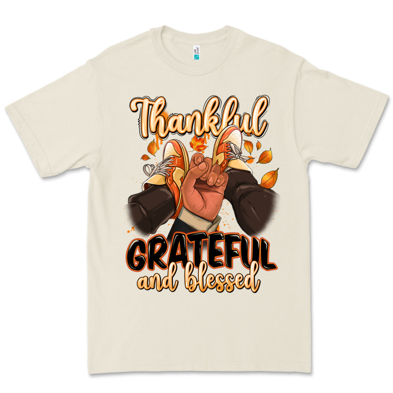 Thankful Grateful And Blessed Black Man Sneakers Premium Tee by RanaPortraitStore | Teevron