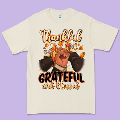 Premium Tee Thankful grateful and Blessed black man sneakers