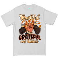 Dove Grey Thankful grateful and Blessed black man sneakers Premium Tee - RanaPortraitStore