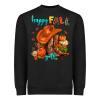 Black happy fall y'all  cowgirl Heavyweight Sweatshirt - AdoDesignShop