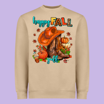Happy Fall Y'all  Cowgirl Heavyweight Sweatshirt Designed By Adodesignshop