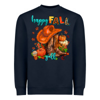 Navy happy fall y'all  cowgirl Heavyweight Sweatshirt - AdoDesignShop