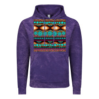 Cloud Purple aztec turquoise gemstone seamless pattern Vintage Hoodie - HRA Design Shop
