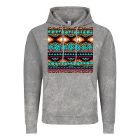 Aztec Turquoise Gemstone Seamless Pattern Vintage Hoodie | Teevron